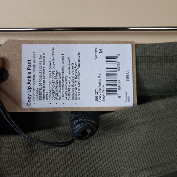 prAna Cozy Up Ankle Pant in Sage Camo Size M - Picture 8 of 10